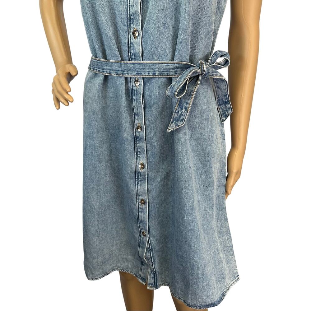 NWT J. Crew Ruffle Sleeve Denim Mini Dress English Blue Wash CK540 Size 12 - Picture 9 of 13